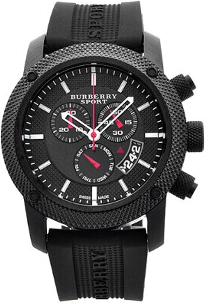 burberry 巴宝莉男表 英伦风情灰色石英三眼计时男士手表 bu7701